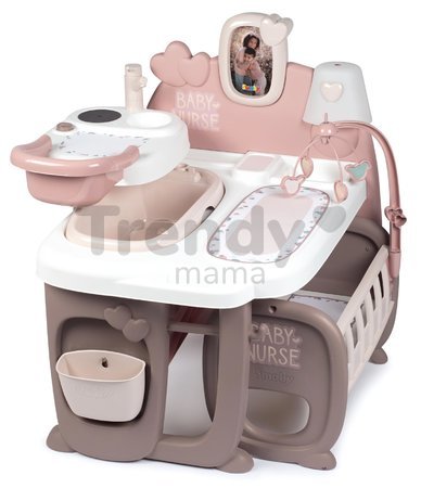 Domček pre bábiku Large Doll's Play Center Natur D'Amour Baby Nurse Smoby trojkrídlový s 23 doplnkami (kuchynka, kúpelňa, spálňa)