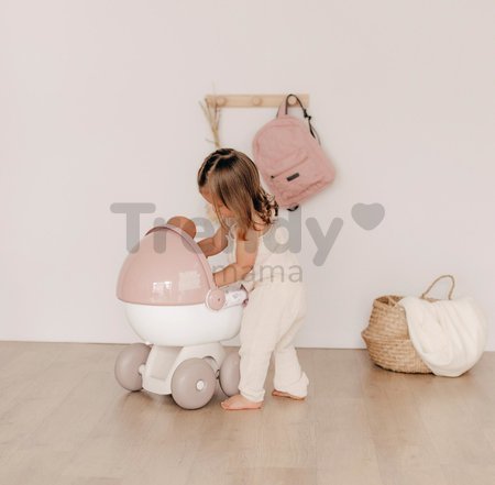 Hlboký kočík s textilom Natur D'Amour Baby Nurse Smoby pre 42 cm bábiku s 55 cm vysokou ergonomickou rúčkou od 18 mes