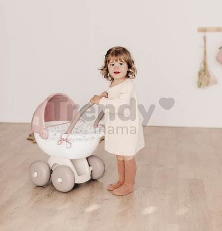 Hlboký kočík s textilom Natur D'Amour Baby Nurse Smoby pre 42 cm bábiku s 55 cm vysokou ergonomickou rúčkou od 18 mes