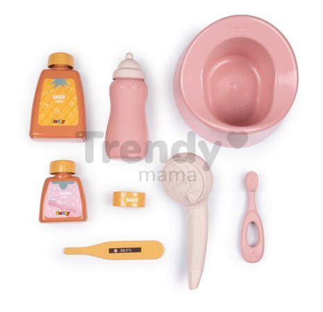 Vanička s nočníkom Bath Set & Accessories Soft Baby Nurse Smoby s 8 doplnkami pre 42 cm bábiku