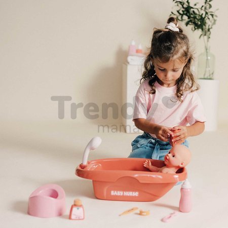 Vanička s nočníkom Bath Set & Accessories Soft Baby Nurse Smoby s 8 doplnkami pre 42 cm bábiku