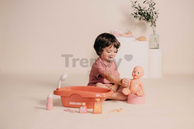 Vanička s nočníkom Bath Set & Accessories Soft Baby Nurse Smoby s 8 doplnkami pre 42 cm bábiku