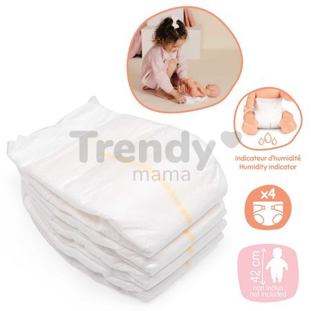 Plienky pampersky 4 kusy Nappies Baby Nurse Smoby pre 50 cm bábiku