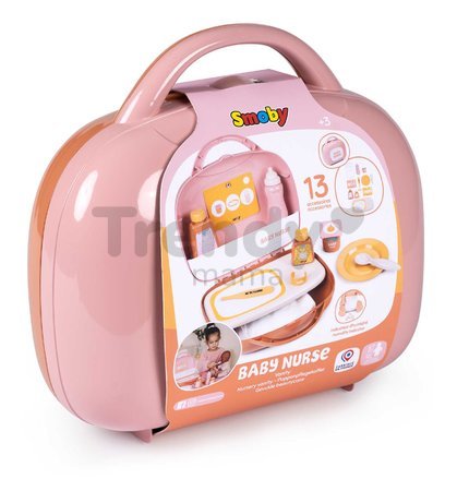 Kufrík s prebaľovacími potrebami Vanity Soft Baby Nurse Smoby pre bábiku s 12 doplnkami