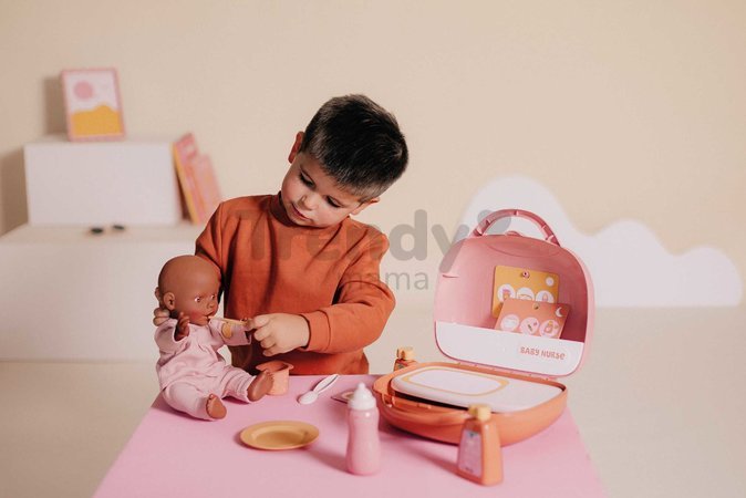 Kufrík s prebaľovacími potrebami Vanity Soft Baby Nurse Smoby pre bábiku s 12 doplnkami