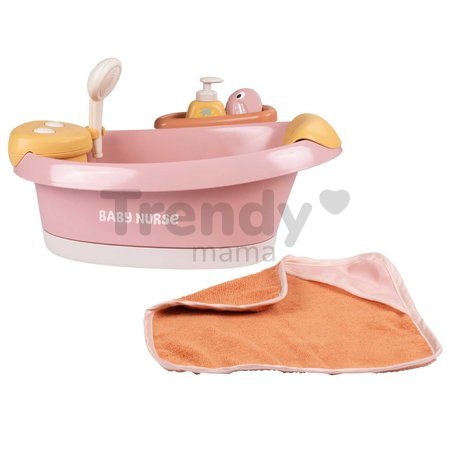 Vanička s funkčnou sprchou Balneo Bath Soft Baby Nurse Smoby s jacuzzi kúpeľom s LED svetlom a bublaním elektronická