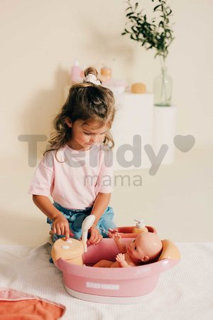 Vanička s funkčnou sprchou Balneo Bath Soft Baby Nurse Smoby s jacuzzi kúpeľom s LED svetlom a bublaním elektronická