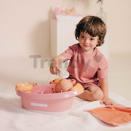 Vanička s funkčnou sprchou Balneo Bath Soft Baby Nurse Smoby s jacuzzi kúpeľom s LED svetlom a bublaním elektronická