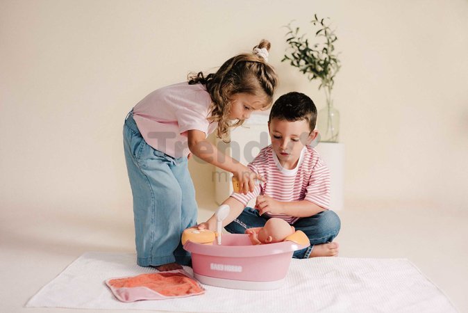 Vanička s funkčnou sprchou Balneo Bath Soft Baby Nurse Smoby s jacuzzi kúpeľom s LED svetlom a bublaním elektronická