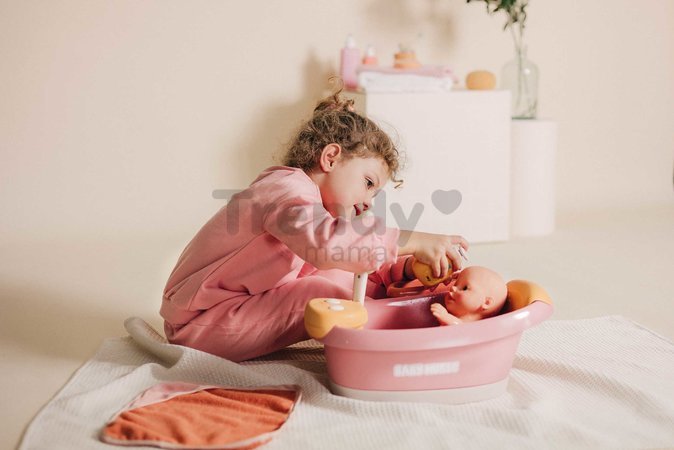 Vanička s funkčnou sprchou Balneo Bath Soft Baby Nurse Smoby s jacuzzi kúpeľom s LED svetlom a bublaním elektronická