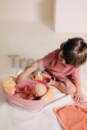 Vanička s funkčnou sprchou Balneo Bath Soft Baby Nurse Smoby s jacuzzi kúpeľom s LED svetlom a bublaním elektronická