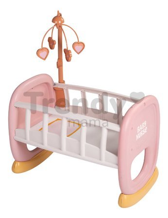 Kolíska s kolotočom Baby´s Cot Soft Baby Nurse Smoby pre 42 cm bábiku od 18 mes