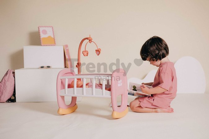 Kolíska s kolotočom Baby´s Cot Soft Baby Nurse Smoby pre 42 cm bábiku od 18 mes
