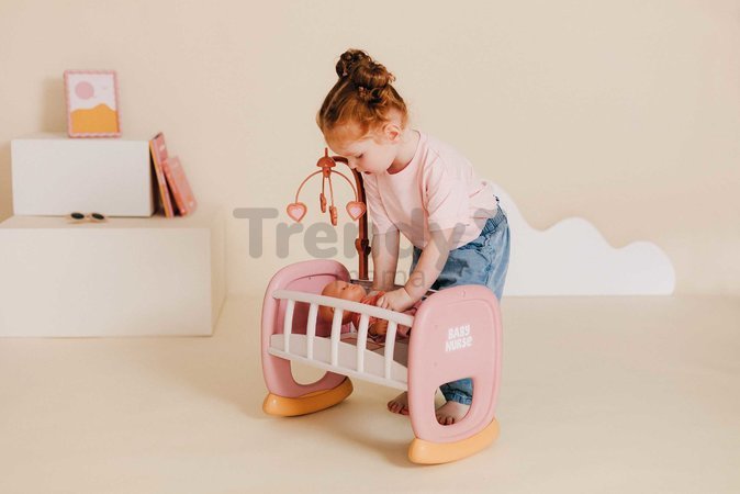 Kolíska s kolotočom Baby´s Cot Soft Baby Nurse Smoby pre 42 cm bábiku od 18 mes