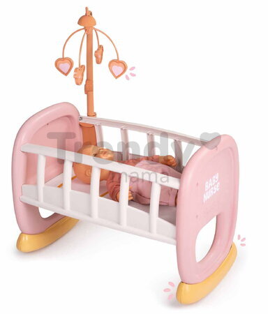 Kolíska s kolotočom Baby´s Cot Soft Baby Nurse Smoby pre 42 cm bábiku od 18 mes