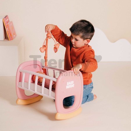 Kolíska s kolotočom Baby´s Cot Soft Baby Nurse Smoby pre 42 cm bábiku od 18 mes
