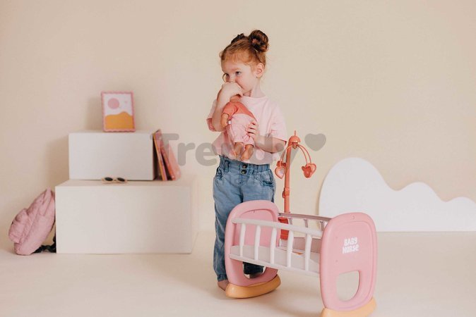 Kolíska s kolotočom Baby´s Cot Soft Baby Nurse Smoby pre 42 cm bábiku od 18 mes
