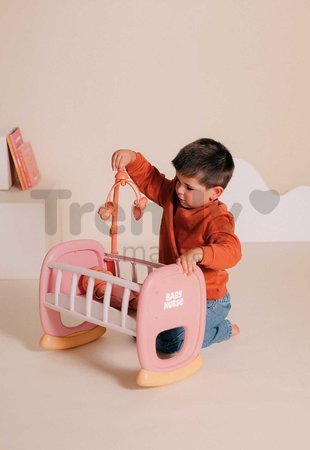 Kolíska s kolotočom Baby´s Cot Soft Baby Nurse Smoby pre 42 cm bábiku od 18 mes