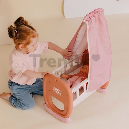 Kolíska s textilným baldachýnom Cradle Soft Baby Nurse Smoby pre 42 cm bábiku od 18 mes