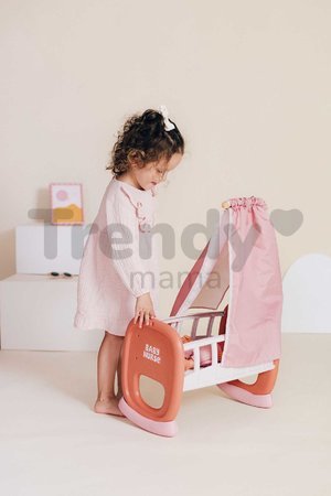 Kolíska s textilným baldachýnom Cradle Soft Baby Nurse Smoby pre 42 cm bábiku od 18 mes