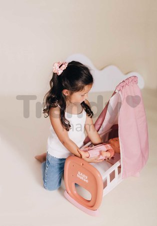 Kolíska s textilným baldachýnom Cradle Soft Baby Nurse Smoby pre 42 cm bábiku od 18 mes