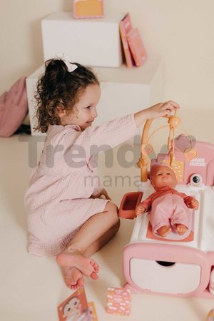 Domček pre bábiku elektronický Cocoon Nursery Soft Baby Nurse Smoby denná a nočná zóna 16 doplnkov