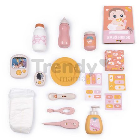 Domček pre bábiku elektronický Cocoon Nursery Soft Baby Nurse Smoby denná a nočná zóna 16 doplnkov