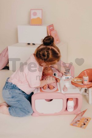 Domček pre bábiku elektronický Cocoon Nursery Soft Baby Nurse Smoby denná a nočná zóna 16 doplnkov