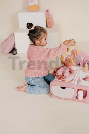 Domček pre bábiku elektronický Cocoon Nursery Soft Baby Nurse Smoby denná a nočná zóna 16 doplnkov
