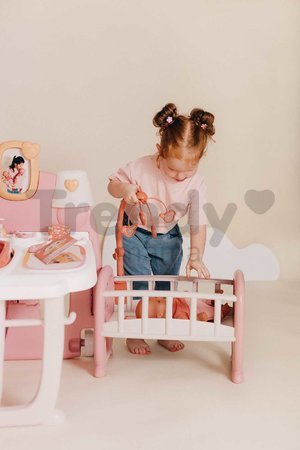 Domček pre bábiku trojkrídlový Large Doll´s Play Center Soft Baby Nurse Smoby kuchynka spáľňa a kúpelňa s 18 doplnkami