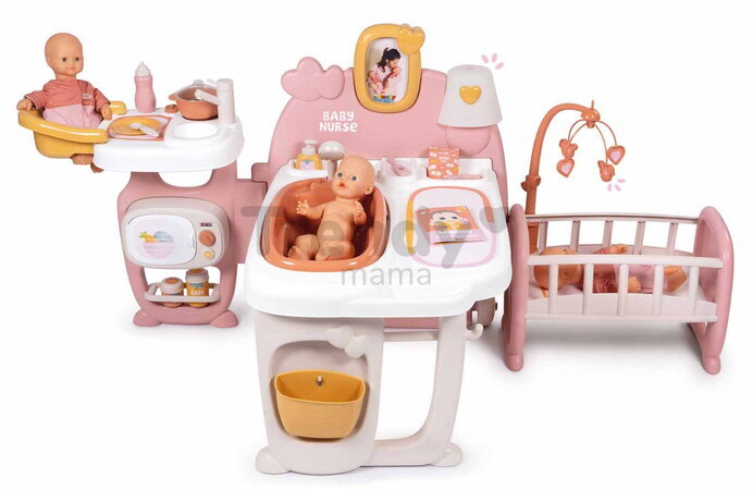Domček pre bábiku trojkrídlový Large Doll´s Play Center Soft Baby Nurse Smoby kuchynka spálňa a kúpelňa s 18 doplnkami