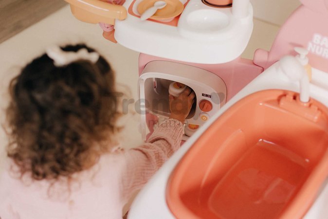 Domček pre bábiku trojkrídlový Large Doll´s Play Center Soft Baby Nurse Smoby kuchynka spáľňa a kúpelňa s 18 doplnkami