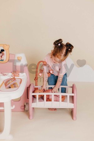 Domček pre bábiku trojkrídlový Large Doll´s Play Center Soft Baby Nurse Smoby kuchynka spáľňa a kúpelňa s 18 doplnkami