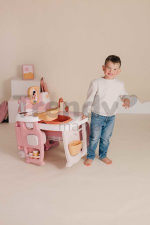 Domček pre bábiku trojkrídlový Large Doll´s Play Center Soft Baby Nurse Smoby kuchynka spáľňa a kúpelňa s 18 doplnkami