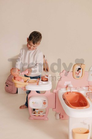 Domček pre bábiku trojkrídlový Large Doll´s Play Center Soft Baby Nurse Smoby kuchynka spáľňa a kúpelňa s 18 doplnkami