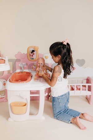 Domček pre bábiku trojkrídlový Large Doll´s Play Center Soft Baby Nurse Smoby kuchynka spáľňa a kúpelňa s 18 doplnkami