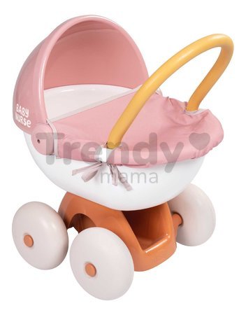 Hlboký kočík s textilom Pram Soft Baby Nurse Smoby pre 42 cm bábiku s 54 cm vysokou ergonomickou rúčkou od 18 mes