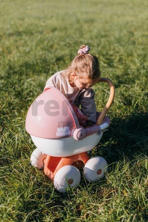 Hlboký kočík s textilom Pram Soft Baby Nurse Smoby pre 42 cm bábiku s 54 cm vysokou ergonomickou rúčkou od 18 mes