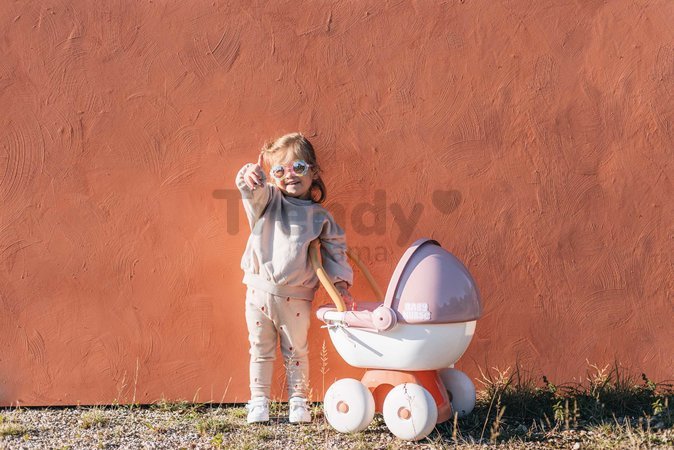 Hlboký kočík s textilom Pram Soft Baby Nurse Smoby pre 42 cm bábiku s 54 cm vysokou ergonomickou rúčkou od 18 mes