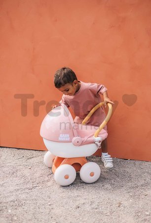 Hlboký kočík s textilom Pram Soft Baby Nurse Smoby pre 42 cm bábiku s 54 cm vysokou ergonomickou rúčkou od 18 mes