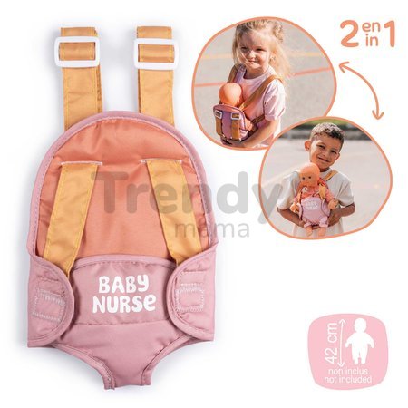 Klokanka s nastaviteľnými popruhmi Carrier Soft Baby Nurse Smoby ergonomický nosič pre 42 cm bábiku