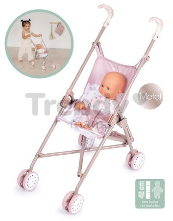 Kočík golfky skladací Foldable Pushchair Natur D'Amour Baby Nurse Smoby pre 42 cm bábiku výška rúčky 58 cm od 24 mes