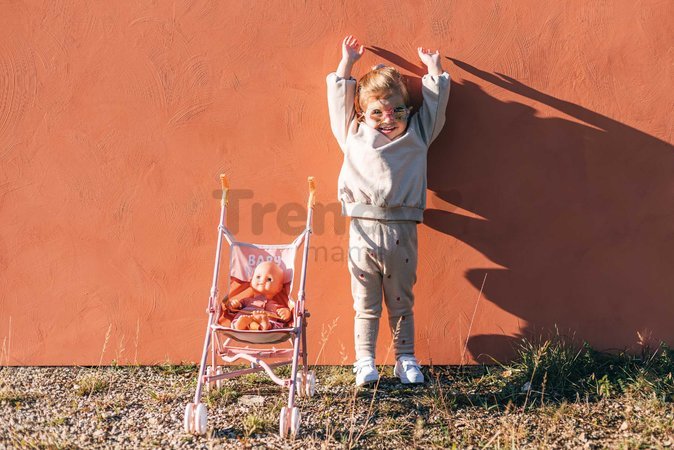 Kočík golfky skladací Foldable Pushchair Soft Baby Nurse Smoby pre 42 cm bábiku výška rúčky 57 cm od 24 mes