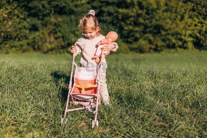 Kočík golfky skladací Foldable Pushchair Soft Baby Nurse Smoby pre 42 cm bábiku výška rúčky 57 cm od 24 mes