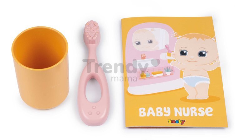Kúpeľňa so záchodom pre bábiky Toilets Soft Baby Nurse Smoby s toaletným papierom a sada na umývanie zubov