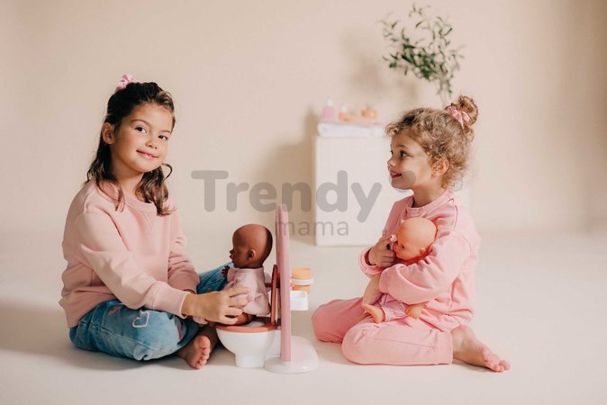 Kúpeľňa so záchodom pre bábiky Toilets Soft Baby Nurse Smoby s toaletným papierom a sada na umývanie zubov