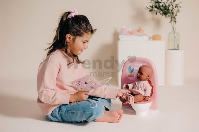 Kúpeľňa so záchodom pre bábiky Toilets Soft Baby Nurse Smoby s toaletným papierom a sada na umývanie zubov