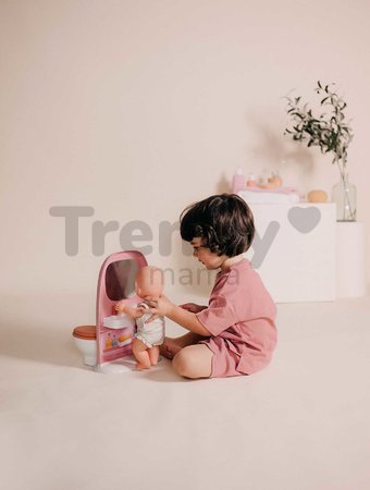 Kúpeľňa so záchodom pre bábiky Toilets Soft Baby Nurse Smoby s toaletným papierom a sada na umývanie zubov