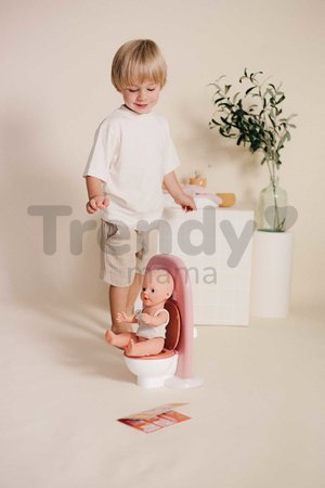 Kúpeľňa so záchodom pre bábiky Toilets Soft Baby Nurse Smoby s toaletným papierom a sada na umývanie zubov