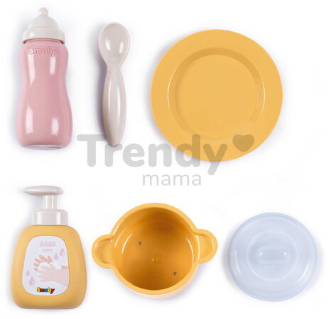 Kuchynka pre bábiku Baby Nurse Kitchen Smoby s varnou doskou a rúrou so 6 doplnkami od 18 mes